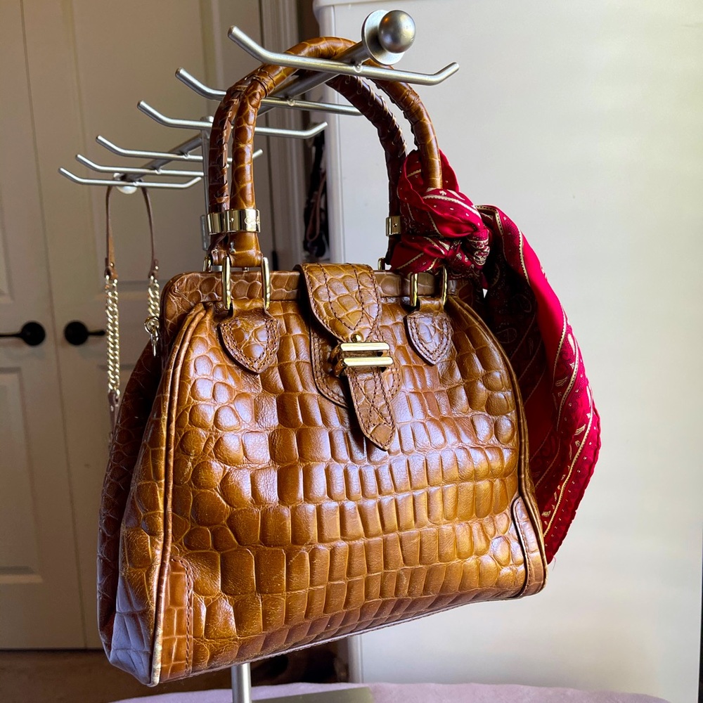 RARE Cole Haan Lily Croco Frame Bag